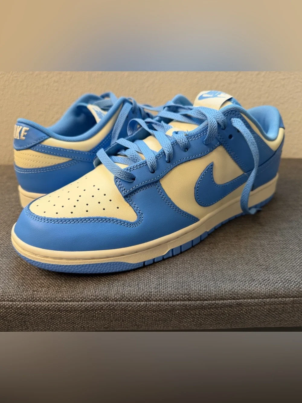 Nike Mens Light Blue and White Low-Top Sneakers